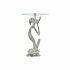 Masa laterală DKD Home Decor Transparent Aluminiu Geam Argintiu (46 x 46 x 72 cm)