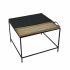 Masa laterală DKD Home Decor 61 x 61 x 49 cm Negru Auriu* Oțel Aluminiu