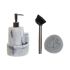Dozator de Săpun DKD Home Decor Alb Rășină Oțel inoxidabil 12,6 x 11,4 x 18,6 cm