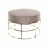 Suport pentru Picioare DKD Home Decor Auriu* Metal Poliester Roz deschis (60 x 60 x 37.5 cm)