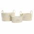 Set de Coșuri DKD Home Decor Bumbac Fibră (34 x 23 x 20 cm)