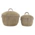 Set de Coșuri DKD Home Decor Maro Multicolor Natural Iută Metal Boho 51 x 51 x 48 cm