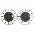Ceas de Perete DKD Home Decor Geam Argintiu Negru Auriu* Fier 70 x 7 x 70 cm (2 Unități)