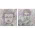 Tablou DKD Home Decor 100 x 2,4 x 100 cm Buda Oriental (2 Unități)
