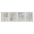 Tablou DKD Home Decor 55 x 2,5 x 70 cm Květiny Romantic (4 Piese)