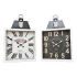 Ceas de Perete DKD Home Decor 60 x 6 x 89 cm Geam Negru Alb Fier Tradiţional Lemn MDF (2 Unități)