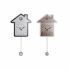 Ceas de Perete DKD Home Decor 32 x 5 x 56 cm Natural Alb Plastic Casă Lemn MDF (2 Unități)