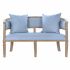 Canapea DKD Home Decor Albastru Lin Lemn de cauciuc (122 x 69 x 72 cm)