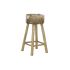 Taburet DKD Home Decor Alb Maro Natural Piele Lemn 42 x 42 x 77 cm