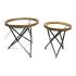Set de 2 mese DKD Home Decor Negru Natural Metal Geam Plastic 65 x 65 x 63 cm