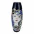 Vază DKD Home Decor 14 x 14 x 39 cm Față Porțelan Albastru Multicolor