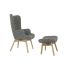 Fotoliu DKD Home Decor Alb Negru Natural Pin Plastic 70 x 70 x 103 cm