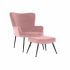 Fotoliu DKD Home Decor S3023869 Negru Roz Metal Plastic Кадифе Modern 70 x 60 x 84 cm