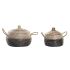 Set de Coșuri DKD Home Decor Gri Natural Bicolor Iarbă de mare Boho 41 x 41 x 33 cm (2 Unități)