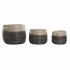 Set de Coșuri DKD Home Decor Natural Gri Iarbă de mare (3 pcs) (37 x 37 x 40 cm)
