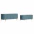 Banchetă DKD Home Decor   Albastru Auriu* Metal Poliester Кадифе (123 x 50 x 45 cm)