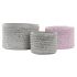 Set de Coșuri DKD Home Decor Gri Roz polipropilenă 27 x 27 x 17 cm