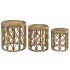 Set de 3 mese DKD Home Decor 39 x 39 x 41 cm Natural răchită