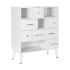 Dulap cu Sertare DKD Home Decor Natural Metal Alb Crem Melamina (76 x 34 x 94 cm)