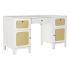 Birou DKD Home Decor Brad Alb Ratan (140 x 50 x 76 cm)
