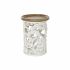 Masa laterală DKD Home Decor Brad Natural Metal Alb 30 x 40 cm Lemn MDF 43 x 43 x 57 cm