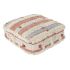 Puff DKD Home Decor Alb Portocaliu Dungi Boho 60 x 60 x 25 cm (2 Unități)