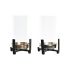 Suport de Lumânări DKD Home Decor 15 x 15 x 28 cm Șampanie Geam Argintiu Negru Aluminiu (2 Unități) (2 unidades)
