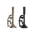 Candelabru DKD Home Decor 12 x 10 x 27 cm Șampanie Negru Aluminiu Modern (2 Unități)