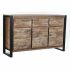 Servantă DKD Home Decor Natural Negru Metal Salcâm (140 x 40 x 85 cm)