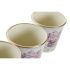 Set de ghivece DKD Home Decor Bej Roz PVC Aluminiu Shabby Chic 38 x 12 x 14 cm (3 Piese)