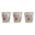 Set de ghivece DKD Home Decor Bej Roz PVC Aluminiu Shabby Chic 38 x 12 x 14 cm (3 Piese)