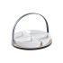 Set de Aperitiv DKD Home Decor Alb/Negru Metal Bambus Gresie Loft 4 Piese 21,5 x 21,5 x 14 cm