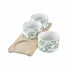 Set de Aperitiv DKD Home Decor Bambus Gresie Frunze 3 Piese 4 Piese 28 x 9,7 x 1,5 cm