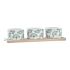 Set de Aperitiv DKD Home Decor Bambus Gresie Frunze 3 Piese 4 Piese 28 x 9,7 x 1,5 cm