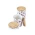 Set de 3 tuburi DKD Home Decor Natural Alb Multicolor Bambus Gresie 10 x 10 x 17 cm Brioșe