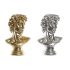 Figură Decorativă DKD Home Decor 24,5 x 17,5 x 36 cm Argintiu Auriu* Bust Neoclasic (2 Unități)