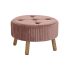 Suport pentru Picioare DKD Home Decor Natural Lemn Кадифе Roz deschis (61 x 61 x 38 cm)