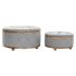 Banchetă DKD Home Decor   Natural Lemn Poliester Gri deschis (80 x 80 x 43 cm)