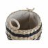 Set de Coșuri DKD Home Decor Negru Natural Fibră naturală Colonial 30 x 30 x 25 cm (3 Piese)