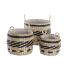 Set de Coșuri DKD Home Decor Negru Natural Fibră naturală Colonial 30 x 30 x 25 cm (3 Piese)
