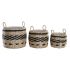 Set de Coșuri DKD Home Decor Negru Natural Fibră naturală Colonial 30 x 30 x 25 cm (3 Piese)