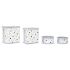 Set de Coșuri DKD Home Decor Alb Negru Gri Auriu* Bambus Stele 41 x 31 x 42 cm (4 Piese) (2 Unități)