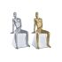 Figură Decorativă DKD Home Decor 11 x 12 x 28 cm Argintiu Negru Alb Bărbați (2 Unități)