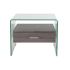 Noptieră DKD Home Decor Gri Maro închis Geam Lemn MDF 50 x 40 x 45,5 cm