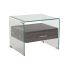 Noptieră DKD Home Decor Gri Maro închis Geam Lemn MDF 50 x 40 x 45,5 cm