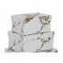 Set de cutii de depozitare, cu posibilitate de stivuire DKD Home Decor Auriu* Alb Carton (43,5 x 33,5 x 15,5 cm)