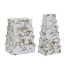 Set de cutii de depozitare, cu posibilitate de stivuire DKD Home Decor Auriu* Alb Carton (43,5 x 33,5 x 15,5 cm)
