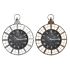 Ceas de Perete DKD Home Decor 60 x 6,5 x 78 cm Geam Argintiu Negru Auriu* Fier (2 Unități)