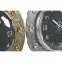 Ceas de Perete DKD Home Decor 48,5 x 6 x 48,5 cm Geam Argintiu Negru Auriu* Fier (2 Unități)
