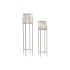 Set de ghivece DKD Home Decor Alb Maro Natural Metal Ratan 21 x 21 x 77 cm (2 Unități)